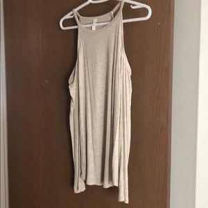 Beige open shoulder top